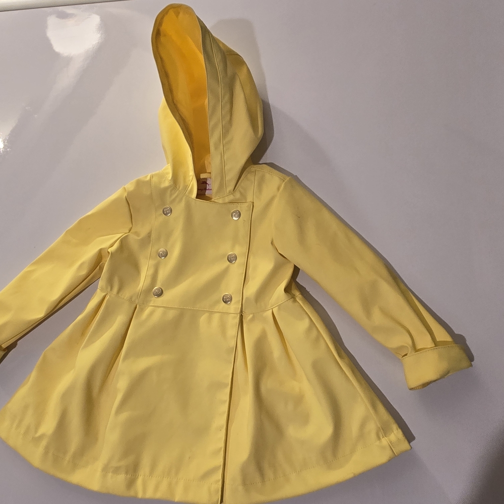 Tommy Bahama Yellow Hooded Raincoat Lightweight Water-Resistant